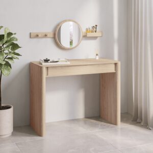 Light Wood Mid Century Dressing Table with Mirror - Emile Sustainable Furniture