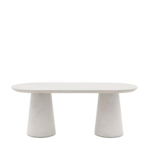 Stone Effect Oval Dining Table - Seats 6 - Pedra - Caspian House