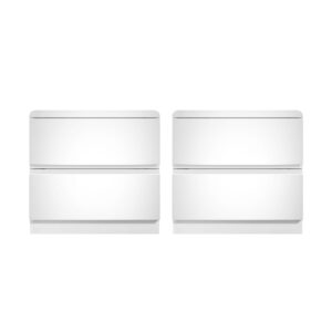 White Pair of Bedside Tables - Lyra