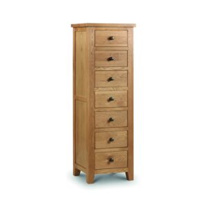 Tallboy Solid Oak Chest of 7 Drawers - Marlborough - Julian Bowen