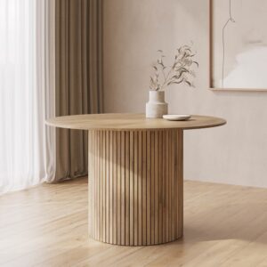 ONLY OPENED - Round Light Oak Dining Table - Seats 4 - Jarel