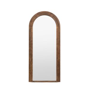 Arched Dark Wood Mirror - Hoxton - Caspian House