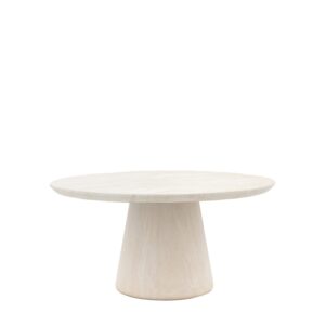 Travertine Round Dining Table - Seats 4 - Pedra - Caspan House