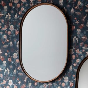 Genna Brass Elipse Mirror - Caspian House