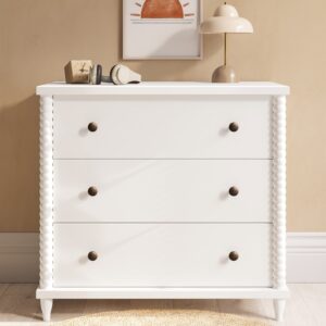 Kids White Chest of 3 Drawers - Alma