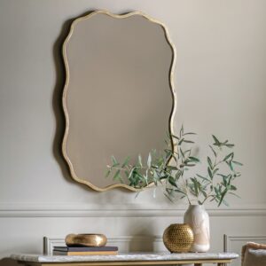Gold Wavy Edged Mirror - Sloane - Caspian House