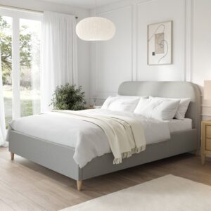 Grey Upholstered Super King Bed Frame - Zara