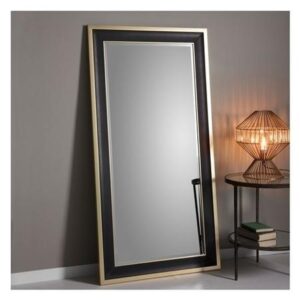 Edmonton Black and Gold Leaneor Mirror - Caspian House