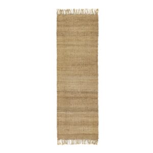 Natural Jute Runner Rug with Fringed Edging - 210 x 67 cm - Ripley