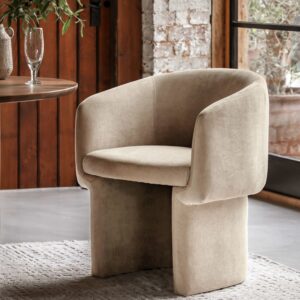 Beige Upholstered Dining Chair - Nell - Caspian House