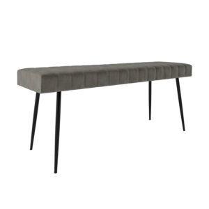 Large Dove Grey Faux Leather Dining Bench - 120cm - Seats 2 - Logan