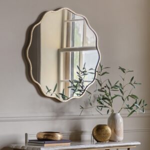 Round Gold Wavy Edged Mirror - Sloane - Caspian House