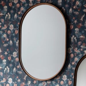 Genna Brass Elipse Mirror - Caspian House