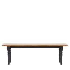Large Navy and Oak Dining Bench - 150cm - Seats 2 - Eton - Caspian House