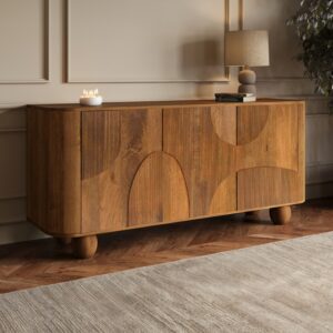 Large Mango Wood Sideboard with Ball Feet - Ivan