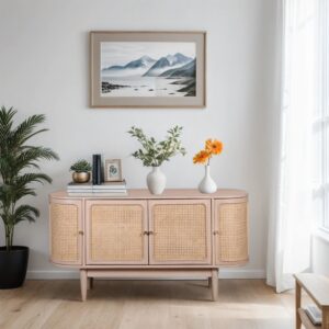 Cane Mango Wood 4 Doors Sideboard - Valencia