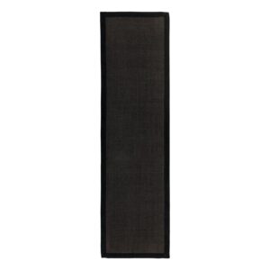 Black Runner Rug - 240 x 68 cm - Sisal