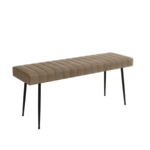 Large Beige Faux Leather Dining Bench - 120cm - Seats 2 - Logan