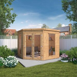 Mercia - 8 x 8ft Premium Wooden Garden Corner Summerhouse