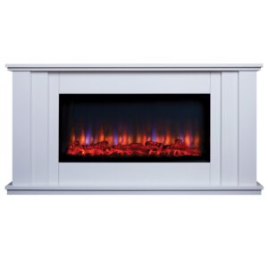 Suncrest Kesgrave White Freestanding Electric Fireplace Suite