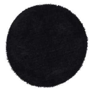Round Shaggy Black Rug - 133 x 133 cm - Chicago