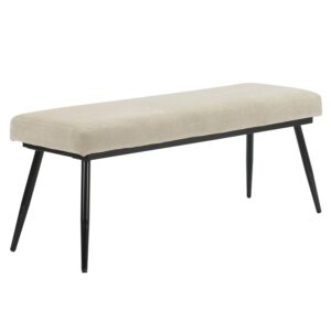 Large Beige Upholstered Dining Bench - 120cm - Seats 2 - Colbie