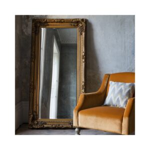 Louis Carved Leaner Mirror Gold - Caspian House