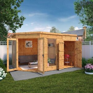 Mercia - 8 x 12 Corner Summerhosue with Side Shed