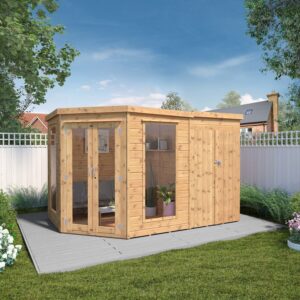 Mercia - Corner Summerhouse With Side Shed 7 x 11ft