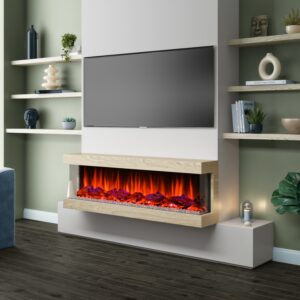 ALMOST PERFECT - Wood Effect Inset Electric Fireplace with LED Lights 51 Inch - Amberglo