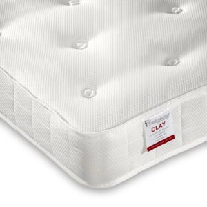 Small Double Orthopaedic Open Coil Spring Tufted Mattress - Clay