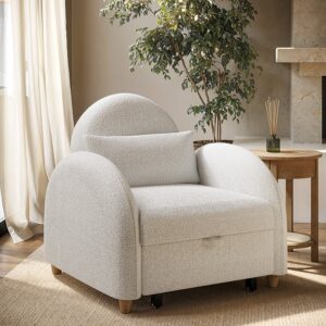 Beige Boucle Chair Bed - Gene