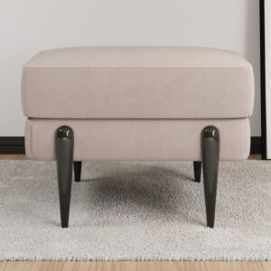 Small Beige Fabric Footstool - Rosie